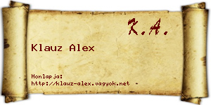 Klauz Alex névjegykártya